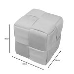 Kadifeja gri otomane Jisko  38x38x40cm - Image 4