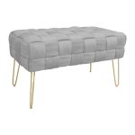 Tabure Wenzo, kadife gri 82x43x46cm