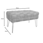 Tabure Wenzo, kadife gri 82x43x46cm - Image 4