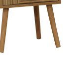 Nightstand Pakoworld historike me 2 sirtarë në ngjyrë natyrale me këmbë pishe natyrale 37.5x32x54cm - Image 3