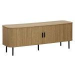 Tv stand-Medium size buffet Scandi  MDF ngjyra natyrore me këmbët metalike të zezë 150x45x57.5cm