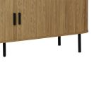 Tv stand-Medium size buffet Scandi  MDF ngjyra natyrore me këmbët metalike të zezë 150x45x57.5cm - Image 4