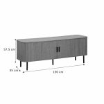 Tv stand-Medium size buffet Scandi  MDF ngjyra natyrore me këmbët metalike të zezë 150x45x57.5cm - Image 5
