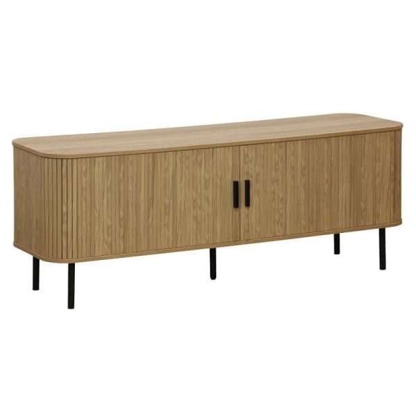Tv stand-Medium size buffet Scandi  MDF ngjyra natyrore me këmbët metalike të zezë 150x45x57.5cm
