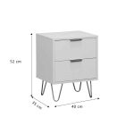 Nightstand Culture  me 2 sirtarë në ngjyrë të bardhë me këmbë të arta 40x35x52cm - Image 4