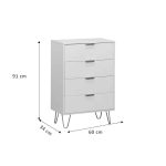 Gjoksi f 4 sirtarë Kulturë  në ngjyrë të bardhë-artë 60x34x91cm - Image 4