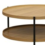 Tavolinë mesi Portogie mdf natyrore - metal i zi D80x40cm - Image 2