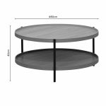 Tavolinë mesi Portogie mdf natyrore - metal i zi D80x40cm - Image 4