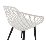 Karrige Ezra me ngyrë të bardhë dhe këmbë prej metali me ngjyrë të zezë 62x42x82cm - Image 5