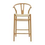 Bar stol Wishbone  natyrore beech druri-litar natyror 53x54x107cm - Image 4