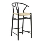 Bar stol Wishbone  black beech dru-litar natyror 53x54x107cm