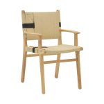 Armchair Olivier  natyrore bletë e zezë dru-litar natyror 62x60x85cm