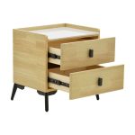 Bedside Alessio  mdf metali natyral-i zi 46x37x47cm - Image 3