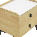 Bedside Alessio  mdf metali natyral-i zi 46x37x47cm - Image 4