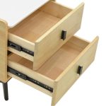 Bedside Alessio  mdf metali natyral-i zi 46x37x47cm - Image 5