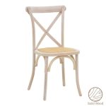 Karrige Dylon  stackable larje të bardhë beech druri-rattan ndenjëse natyrore 48x52x89cm