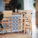 Bar stol Julien  natyrore gome-natyrore-litar i zi 45x46x95cm - Image 2