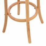Bar stool Serzo  beech wood and rattan in natural color Φ36x71cm - Image 4