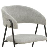 Karrige Rachele  pëlhurë gri-zi këmbë metalike 52x53x83cm - Image 7