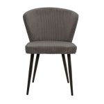 Karrige Mattia  pëlhurë anthracite-black metal këmbë 55x53x80cm - Image 4