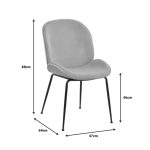 Karrige Adelaide  beige kadife-këmbë e zezë 47x64x88cm - Image 7