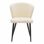 Karrige Mattia  fildishi pëlhurë-këmbë metalike të zezë 55x53x80cm - Image 4