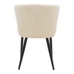 Karrige Mattia  fildishi pëlhurë-këmbë metalike të zezë 55x53x80cm - Image 5