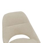 Karrige Luciano me pëlhurë ngjyrë kremi dhe këmbë e zezë metalike e rrotullueshme, 52x58x86cm - Image 5