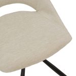 Karrige Luciano me pëlhurë ngjyrë kremi dhe këmbë e zezë metalike e rrotullueshme, 52x58x86cm - Image 6