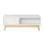 Tavolinë mesi Aria, ngjyrë e bardhë-natyrale 100x50x37cm - Image 3