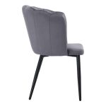 Esme karrige  anthracite velvet-leg black metal 61x55x84cm - Image 3