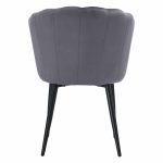 Esme karrige  anthracite velvet-leg black metal 61x55x84cm - Image 4