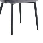 Esme karrige  anthracite velvet-leg black metal 61x55x84cm - Image 6