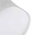 Karrige Gaston, PP-PU e bardhë-këmbë natyrale 53.5x48.5x83cm - Image 6