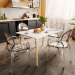 Tavolina e ngrënies Natali MDF top këmbët bardhë-natyrore 120x80x76cm - Image 2