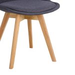 Gaston karrige  pëlhurë anthracite dhe këmbë druri natyrore 56.5x43x83.5cm - Image 6