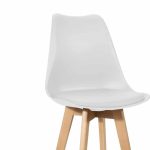 Bar stol Gaston  bardhë pp-pu dhe druri natyror këmbë 56x48.5x104cm - Image 4