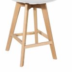 Bar stol Gaston  bardhë pp-pu dhe druri natyror këmbë 56x48.5x104cm - Image 5