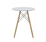 Tavolina Julita Pakoworld MDF druri i bardhë dhe natyror i bletës Φ60x73cm - Image 2