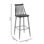 Karrige shanku Aurora, PP natyral me këmbë të zeza, 42x49x109cm - Image 7