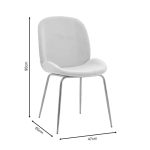 Karrige Maley, kadife fildishi me këmbë metali 47x60x90cm - Image 7