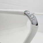 Karrige zyre per vizitorë Valter, PU ngjyrë e bardhë, 55.5x48x88cm - Image 6