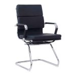 Karrige zyre per vizitore Tokyo, PU ngjyrë e zezë, 55.5x48x88cm