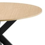 Tavolinë e kuzhinës Jeston Pakoworld MDF këmbë metalike e zezë D120x75cm - Image 3