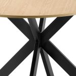 Tavolinë e kuzhinës Jeston Pakoworld MDF këmbë metalike e zezë D120x75cm - Image 4