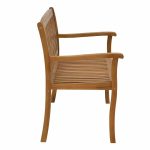 Stol dy vendësh Jerdu, dru natyral i akacisë 120x61x87cm - Image 3