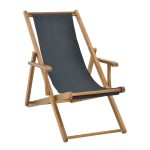 Shezlong Xurian, dru akacie natyral, stof PVC e zezë