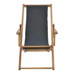 Shezlong Xurian, dru akacie natyral, stof PVC e zezë - Image 4