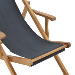 Shezlong Xurian, dru akacie natyral, stof PVC e zezë - Image 6