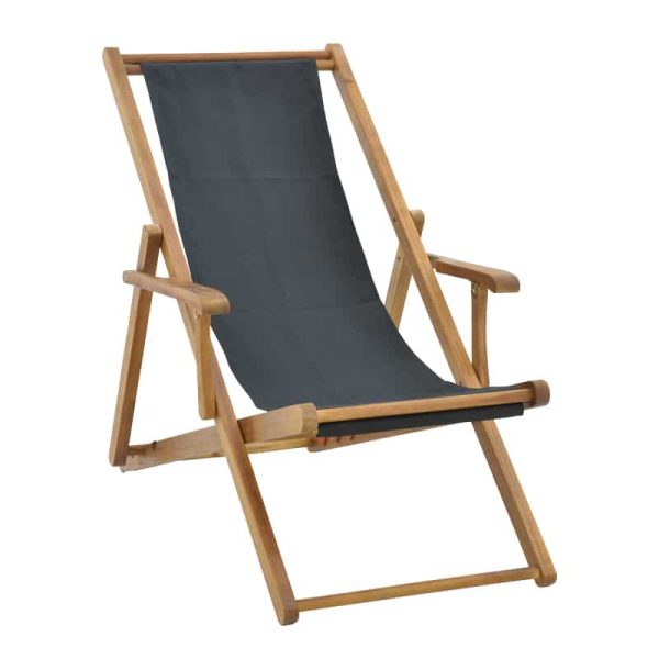 Shezlong Xurian, dru akacie natyral, stof PVC e zezë